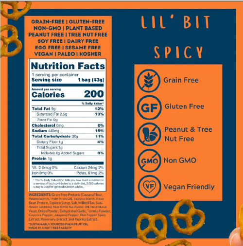 Savor by Suzie Lil Bit Spicy Grain Free Pretzels, 1.5 oz.
